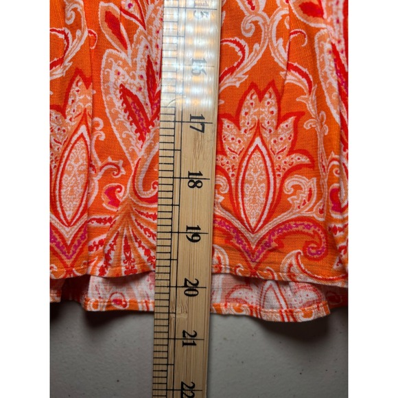 LOFT NWT Orange Paisley Bandana Print Cotton Blend Lined Skirt XL Summer $70 - Picture 8 of 9